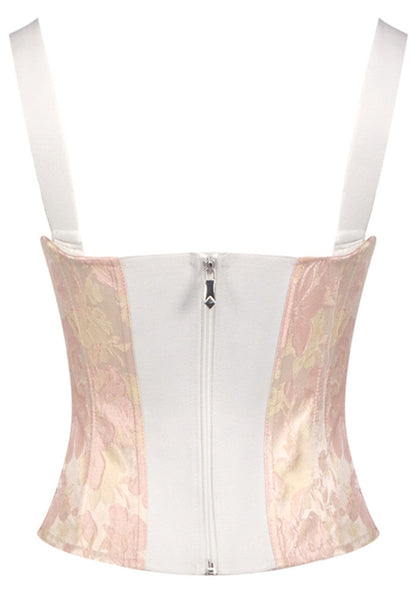 Grecia's Boutique Sweetheart Structured Bustier Pink Floral Top